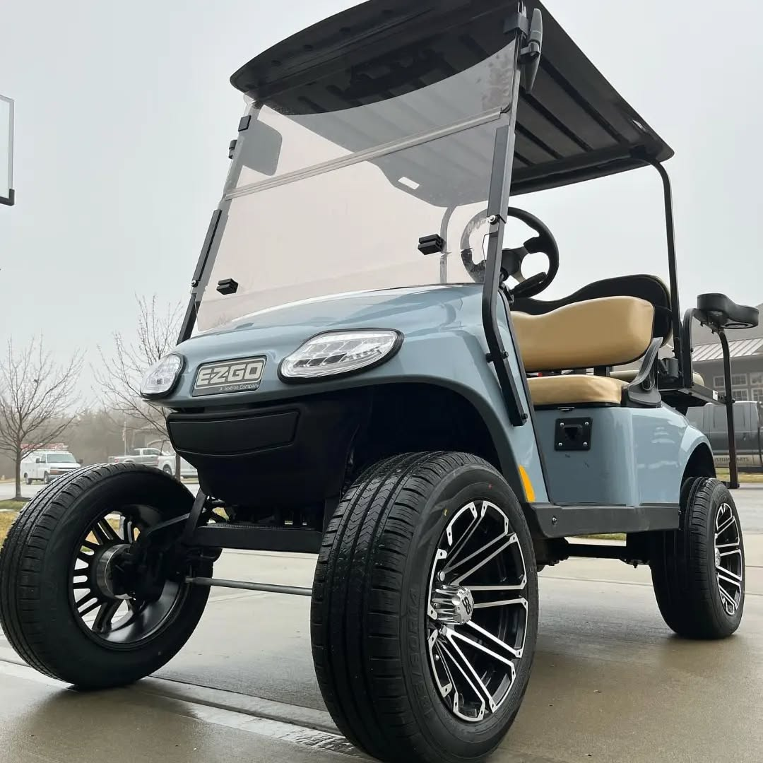 Ocean Grey golf cart, not a color we see often